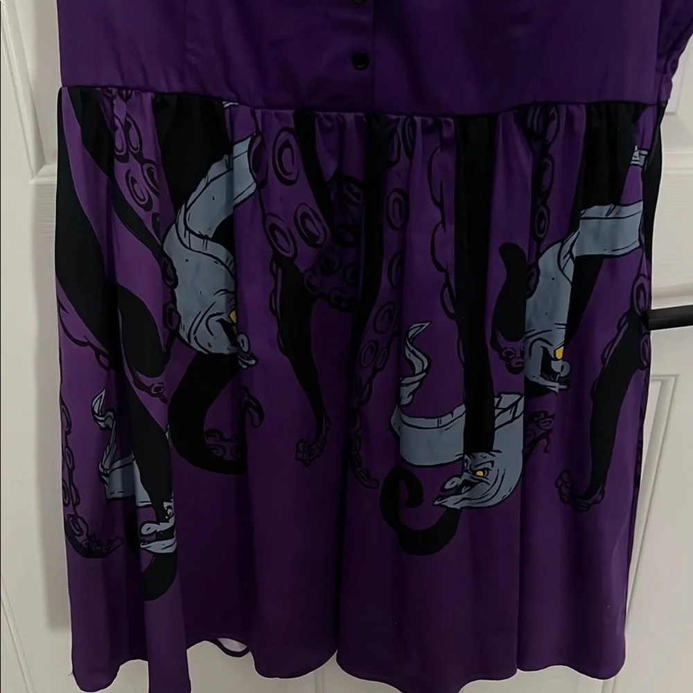Her Universe Little Mermaid Ursula Purple Pleated Polo Collar Sundress NWT - Picture 5 of 8